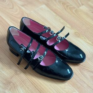 Carel Black Patent Mary Jane Ballet Flats